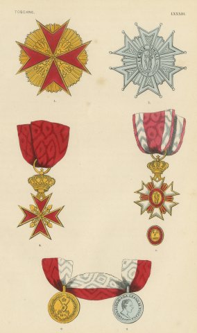 Orders of Tuscany, Saint Stephen and Saint Joseph, Plate LXXXIII, 1844