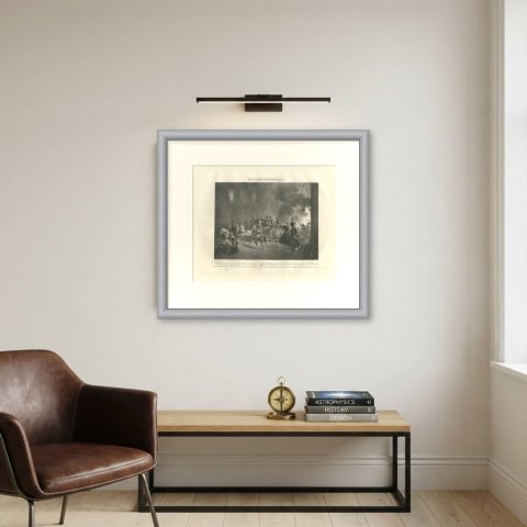 The Infernal Machine, Rue Saint Nicaise, Antique Madou Lithograph, 1827, shown framed on a wall