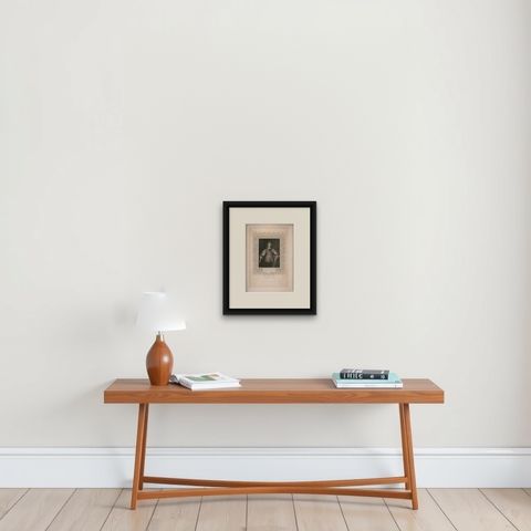 Antique Portrait Prince Rupert, English Civil War Commander, c.1850, shown framed on a wall