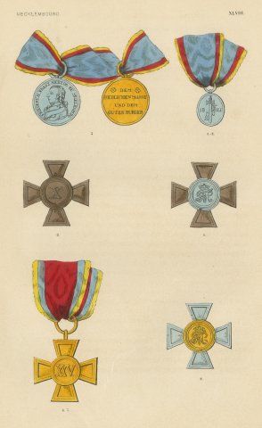 Orders of Mecklenburg, Medals and Service Crosses, Plate XLVIII, 1844