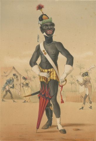 Haiti Light Infantry, Types Militaires, Antique Caricature Lithograph, ca.1862, close-up 1