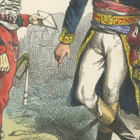 Republican General & His Guide 1795, Napoleonic Era Military Uniform Print, 1843, close-up 3
