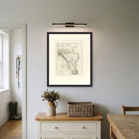 Plan of Ancient and Modern Syracuse with Numbered Key, Rollin Atlas, 1818, shown framed on a wall