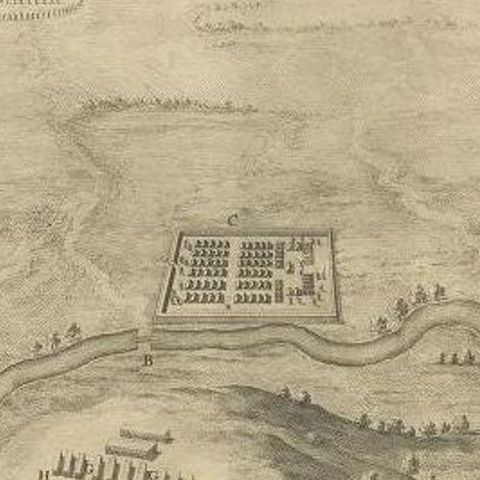 Antique Print of the Battle of Romans near the Sicoris or Segre in France, 1753, close-up 4