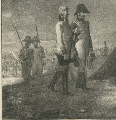 Bonaparte at Lonato, Eight Minutes, Antique Madou Lithograph, 1827, close-up 1