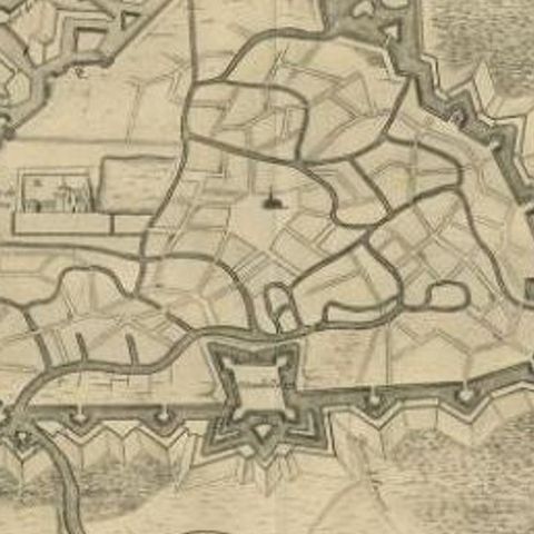 Antique Map of the Siege of Gent by Dumont, 1729, close-up 2