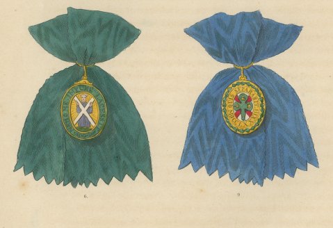 Great Britain, Orders of the Thistle and Saint Patrick, Plate XXXIII, 1844, close-up 2