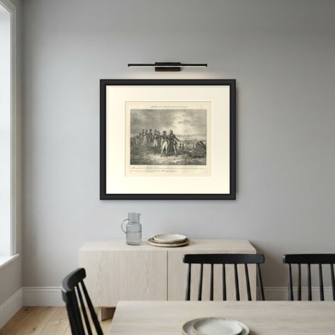 Raising the Siege of Mantua, Berthier, Antique Madou Lithograph, 1827, shown framed on a wall