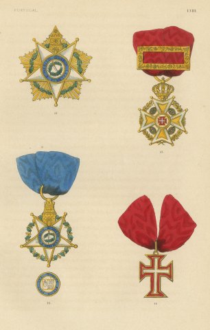 Orders of Portugal, Order of the Tower and Sword, Plate LVIII, 1844