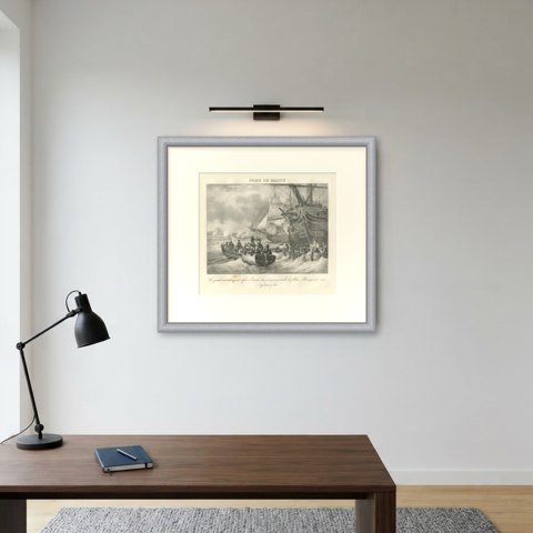 The Taking of Malta, Grand Master Refuses, Antique Madou Lithograph, 1827, shown framed on a wall