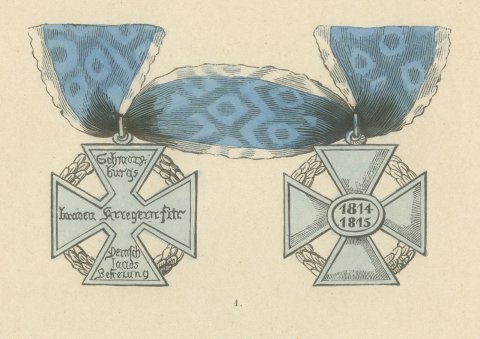 Schwarzburg, War of Liberation Cross and Medals, Plate LXXVIII, 1844, close-up 1