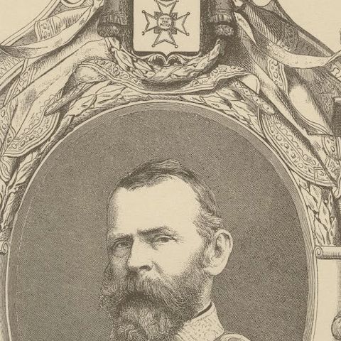 Prince Luitpold of Bavaria, Original Antique Military Engraving, circa 1880, close-up 1