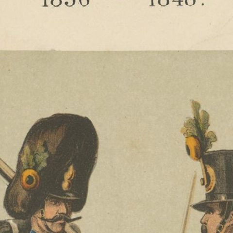 Austrian Soldier & Grenadier, Hoch- und Deutschmeister Regiment 1836–1848 Litho, close-up 3