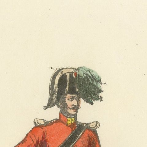 Resolute Protector: Handcolored Print of a Senate Guard, Plate 35, 1862, close-up 1