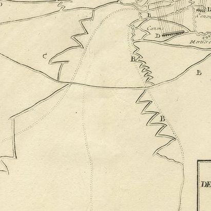 Attack Plan of Douay Fortress, France, 1710 Siege, Brussels c.1720 Map, close-up 3