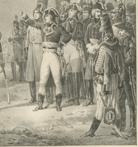 Battle of Saint George, Marmont and the Colors, Antique Madou Lithograph, 1827, close-up 2