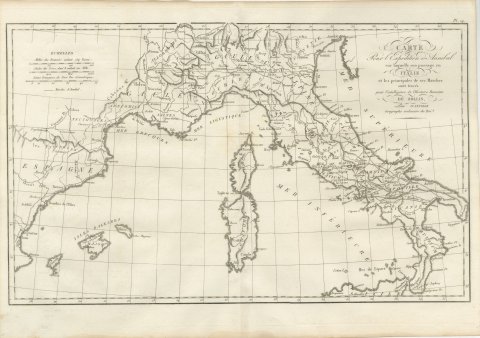 Hannibal's March into Italy, d'Anville Map for Rollin's Roman History, 1818, view 2