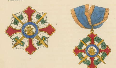 Orders of the Two Sicilies, Saint George of the Reunion, Plate XXII, 1844, close-up 1
