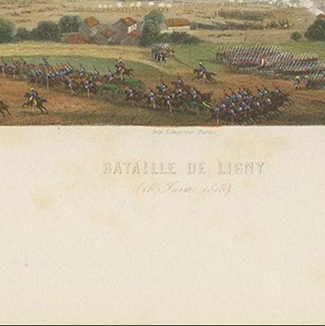 Antique Print of the Battle of Ligny 'circa 1860', close-up 1
