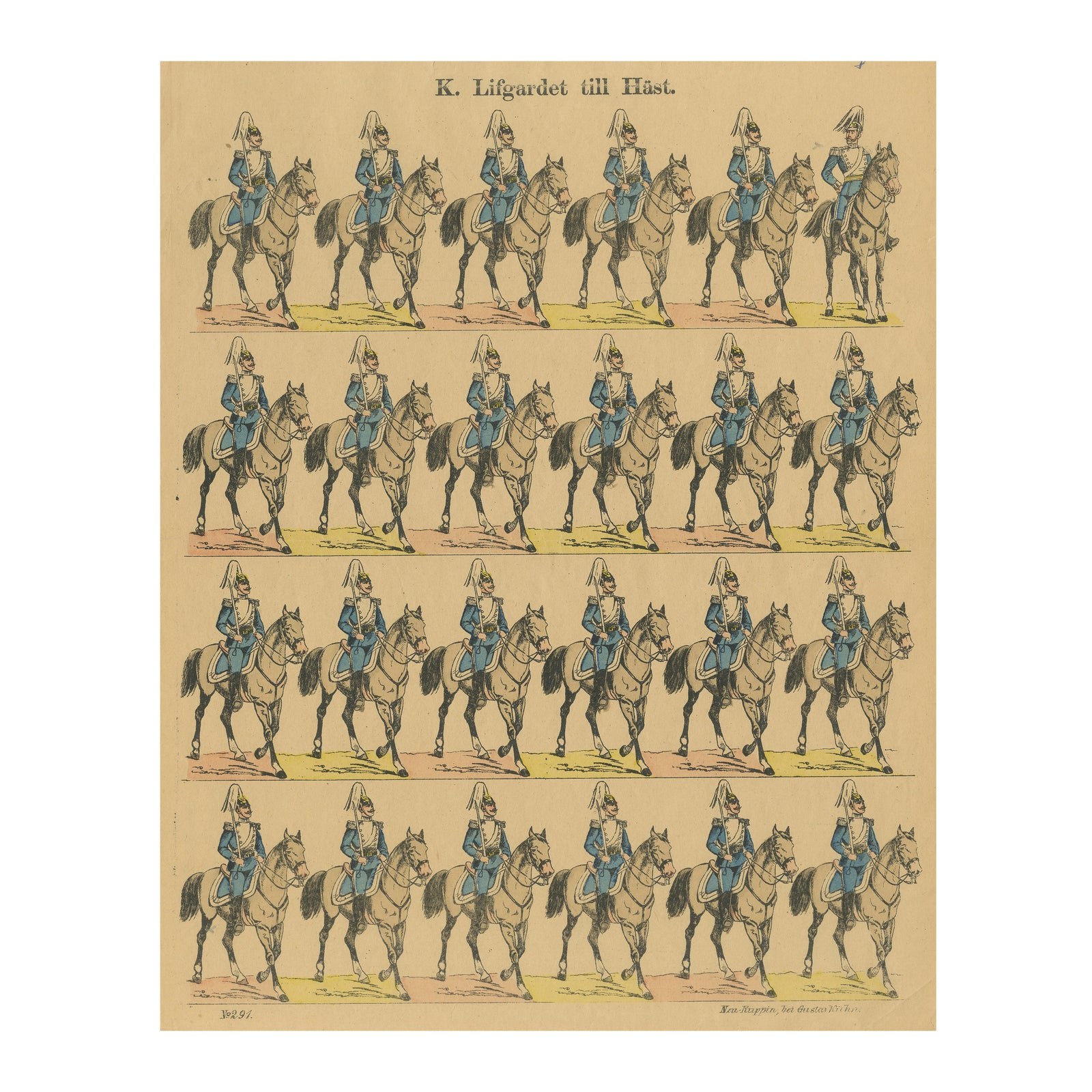 Swedish Life Guards on Horseback, Royal Cavalry Uniforms, c.1860
