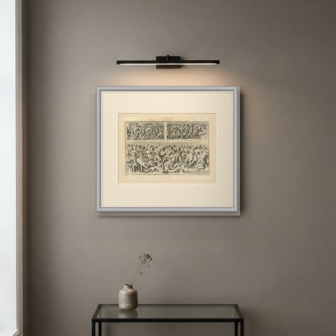 Roman Assault on Walls with Ladders, Trajan's Column, Montfaucon, 1722, shown framed on a wall