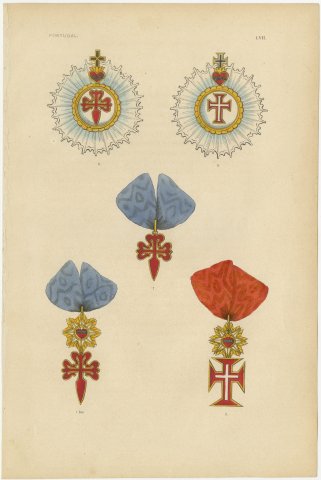 Orders of Portugal, Orders of Christ and Santiago, Plate LVII, 1844, view 2