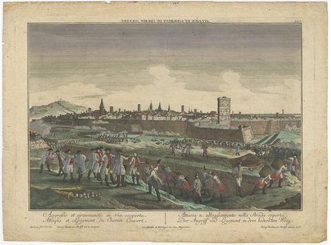 Optical View Depicting the Siege of Barcelona, Spain, ca.1765, view 2