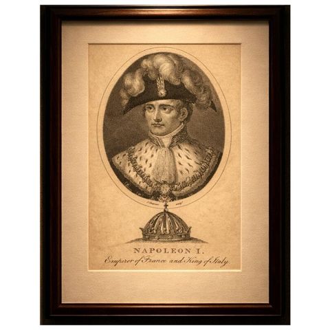Napoleon I Portrait, Emperor of France, Stipple Engraving c.1815