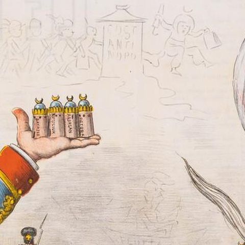 1877 Hand-Colored Russo-Turkish War Caricature by Augusto Grossi, Large Print, close-up 3