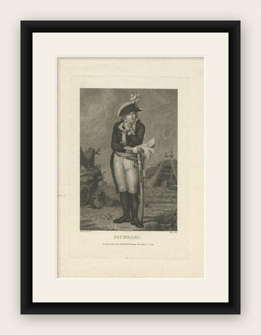 Antique Portrait of General Pichegru by Lefevre, circa 1800, shown framed