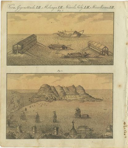 French Floating Batteries Bombarding Gibraltar During the Great Siege, 1782, view 2