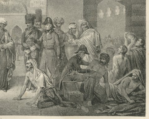 Plague Victims of Jaffa, Napoleon and the Sick, Antique Madou Lithograph, 1827, close-up 3