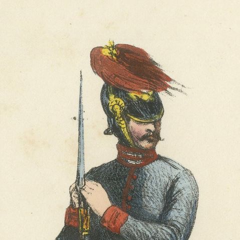 Guardian of Order: Handcolored Print of a National Guard, Plate 37, 1862, close-up 1