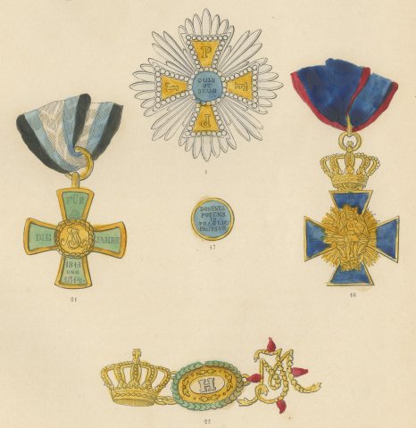 Orders of Bavaria, Order of Saint Michael and Other Crosses, Plate XI, 1844, close-up 2