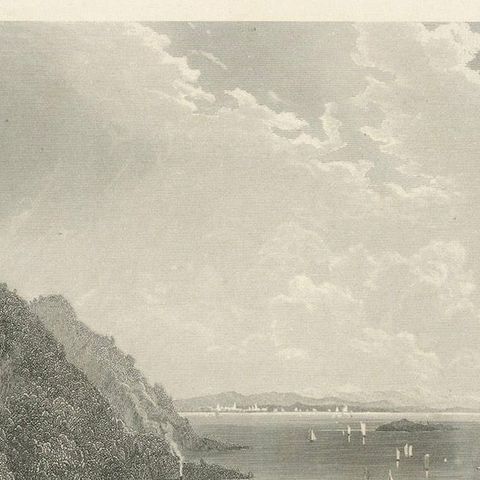 West Point and the Highlands, Hudson River Military View, 1869 Engraving, close-up 3