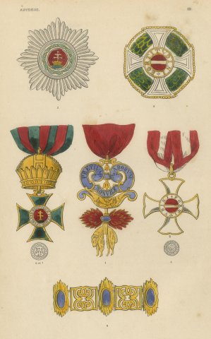Orders of Austria, Golden Fleece and Saint Stephen, Plate III, 1844
