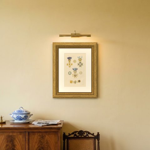 Orders of Bavaria, Ludwig Cross for Fifty Years Service, Plate XII, 1844, shown framed on a wall