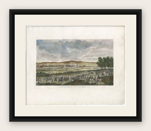Entry of French Troops into Turin 1798, Napoleonic Era Engraving, 1808, shown framed