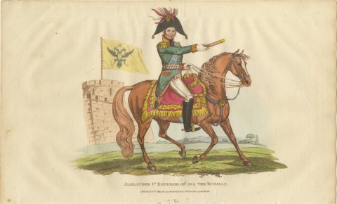Tsar Alexander I with Telescope Before a Double Eagle Flag, 1815, view 2