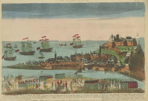 Antique Print of the Siege of Nice by Chereau, 'circa 1790', view 2