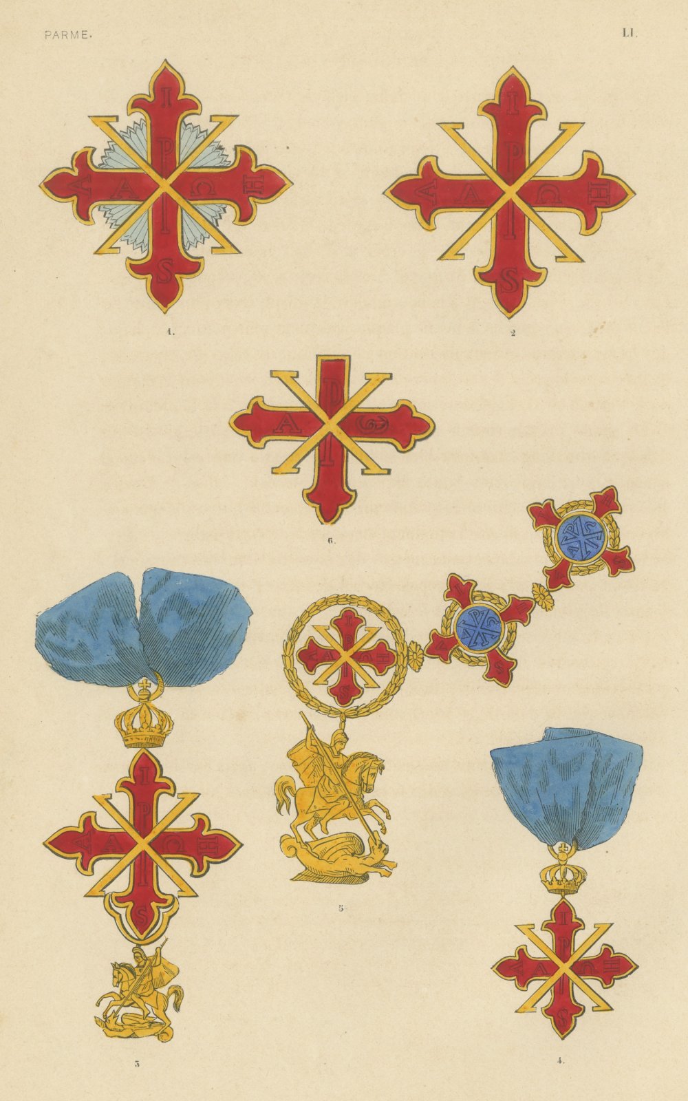 Orders of Parma, Constantinian Order of Saint George, Plate LI, 1844