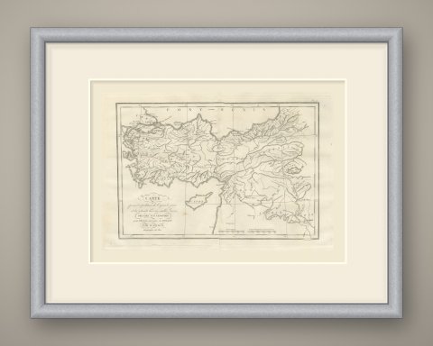March of Cyrus and Retreat of the Ten Thousand after Xenophon, 1818, shown framed