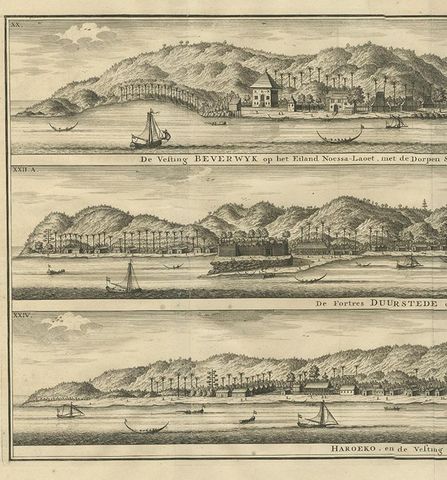 Antique Print of Fortifications in Indonesia by Valentijn '1726', view 3