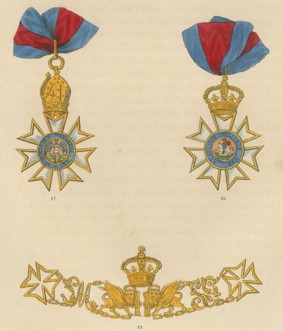 Great Britain, St Michael and St George Order, Plate XXXV, Wood Engraving, 1844, close-up 2
