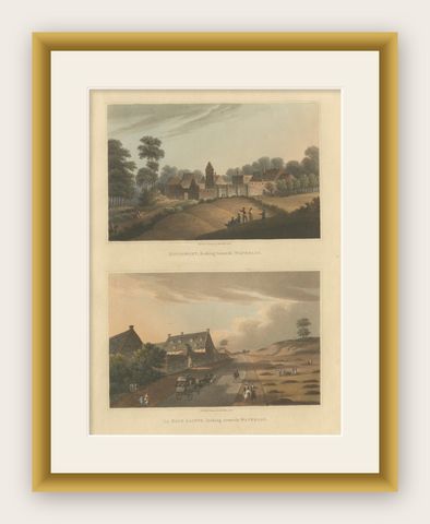 Napoleon’s Last Stand: Views of Hougoumont and La Haye Sainte After Waterloo, shown framed