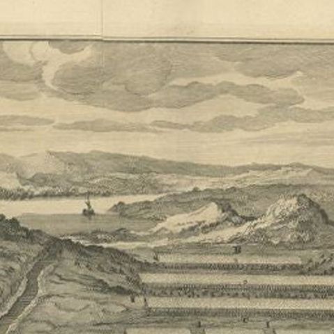 Antique Roman Battle Print of Vercingetorix's Three Camps by Duncan, c.1753, close-up 1