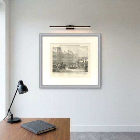 The Consuls Installed at the Tuileries, Paris, Antique Madou Lithograph, 1827, shown framed on a wall