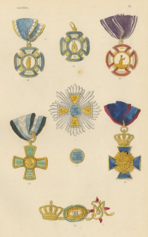 Orders of Bavaria, Order of Saint Michael and Other Crosses, Plate XI, 1844