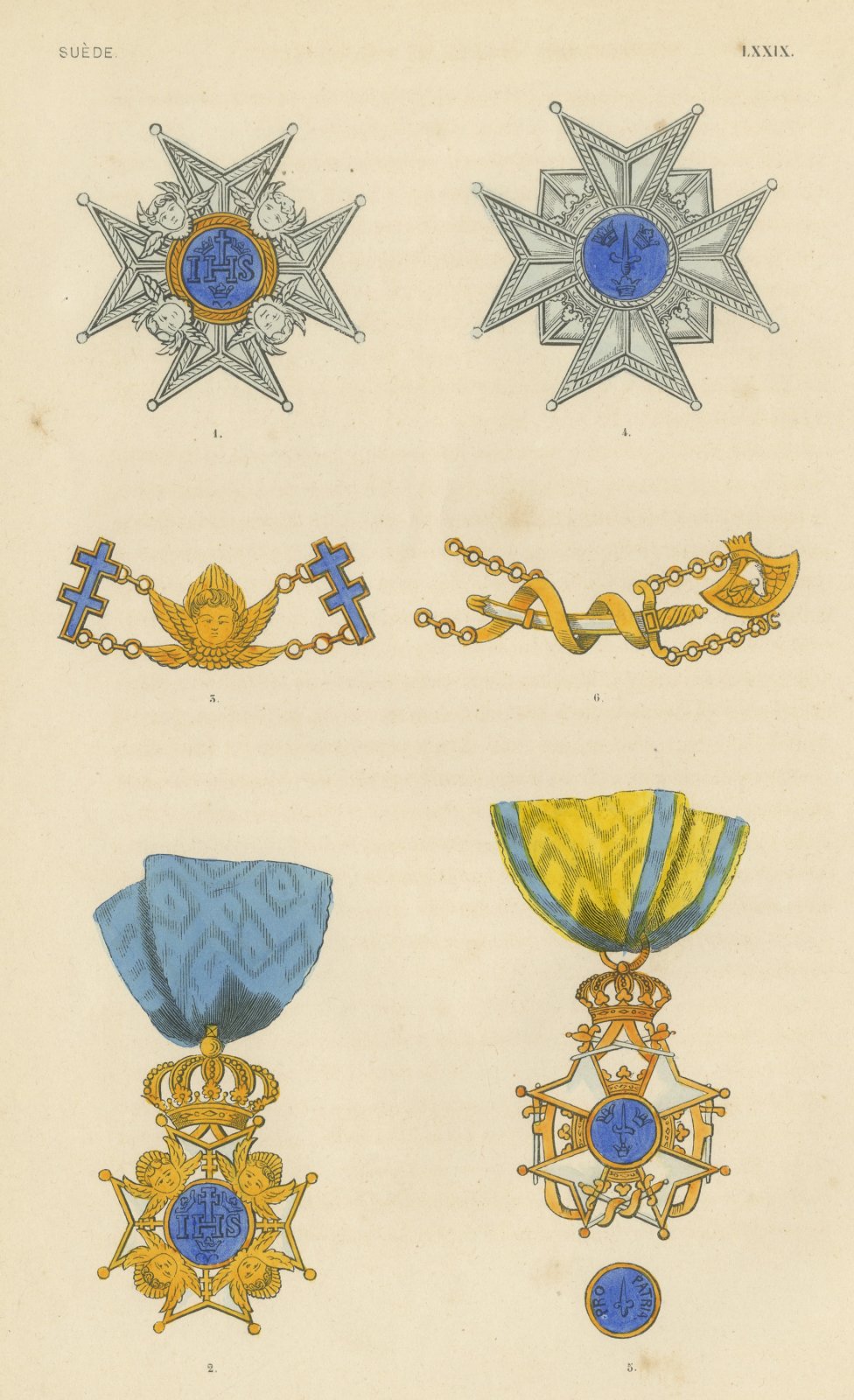 Sweden, Orders of the Seraphim and of the Sword, Plate LXXIX, 1844