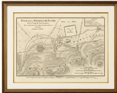 Battle of Plataea Ancient Greece Military Map by Ambroise Tardieu, 1825, view 2